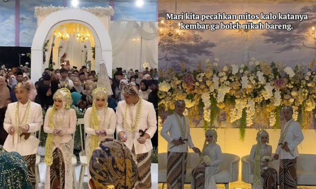 Viral Pengantin Kembar Ini Nekat Gelar Pernikahan Berbarengan, Mitos Jadi Sorotan