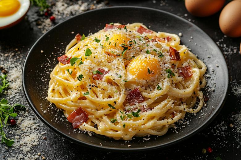 Carbonara Spaghetti Kuliner Italia Creamy Dan Menggoda